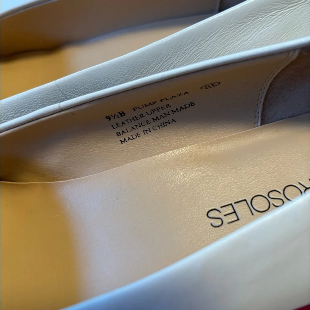 Classic White Leather Block Heel Pumps, Minimalist Workwear Capsule